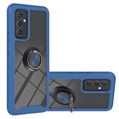 Coque Contour Silicone et Plastique Housse Etui Mat avec Magnetique Support Bague Anneau ZJ1 pour Samsung Galaxy A05s Bleu