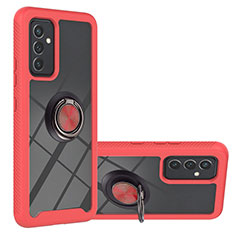 Coque Contour Silicone et Plastique Housse Etui Mat avec Magnetique Support Bague Anneau ZJ1 pour Samsung Galaxy A05s Rouge