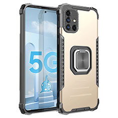 Coque Contour Silicone et Plastique Housse Etui Mat avec Magnetique Support Bague Anneau ZJ2 pour Samsung Galaxy A51 4G Or