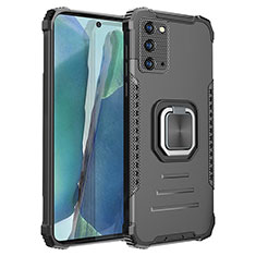 Coque Contour Silicone et Plastique Housse Etui Mat avec Magnetique Support Bague Anneau ZJ2 pour Samsung Galaxy Note 20 5G Noir