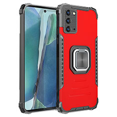 Coque Contour Silicone et Plastique Housse Etui Mat avec Magnetique Support Bague Anneau ZJ2 pour Samsung Galaxy Note 20 5G Rouge