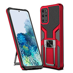 Coque Contour Silicone et Plastique Housse Etui Mat avec Magnetique Support Bague Anneau ZL1 pour Samsung Galaxy S20 Plus 5G Rouge