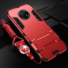 Coque Contour Silicone et Plastique Housse Etui Mat avec Support A01 pour Huawei Enjoy 20 Plus 5G Rouge