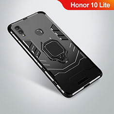 Coque Contour Silicone et Plastique Housse Etui Mat avec Support A01 pour Huawei Honor 10 Lite Noir