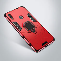 Coque Contour Silicone et Plastique Housse Etui Mat avec Support A01 pour Huawei Honor 10 Lite Rouge