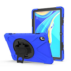 Coque Contour Silicone et Plastique Housse Etui Mat avec Support A01 pour Huawei MediaPad M6 10.8 Bleu