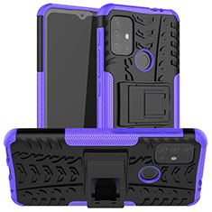 Coque Contour Silicone et Plastique Housse Etui Mat avec Support A01 pour Motorola Moto G10 Violet