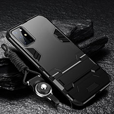 Coque Contour Silicone et Plastique Housse Etui Mat avec Support A01 pour OnePlus 8T 5G Noir