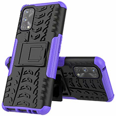 Coque Contour Silicone et Plastique Housse Etui Mat avec Support A01 pour Realme 7 Pro Violet