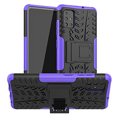 Coque Contour Silicone et Plastique Housse Etui Mat avec Support A01 pour Samsung Galaxy A51 5G Violet