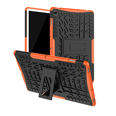 Coque Contour Silicone et Plastique Housse Etui Mat avec Support A01 pour Samsung Galaxy Tab S5e 4G 10.5 SM-T725 Orange