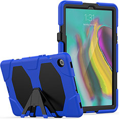 Coque Contour Silicone et Plastique Housse Etui Mat avec Support A02 pour Samsung Galaxy Tab S5e 4G 10.5 SM-T725 Bleu