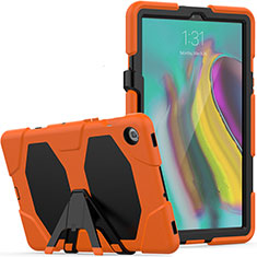 Coque Contour Silicone et Plastique Housse Etui Mat avec Support A02 pour Samsung Galaxy Tab S5e 4G 10.5 SM-T725 Orange