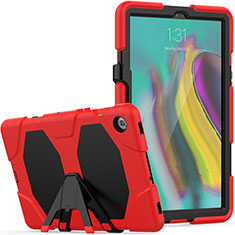 Coque Contour Silicone et Plastique Housse Etui Mat avec Support A02 pour Samsung Galaxy Tab S5e Wi-Fi 10.5 SM-T720 Rouge