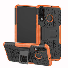 Coque Contour Silicone et Plastique Housse Etui Mat avec Support A04 pour Huawei P30 Lite New Edition Orange