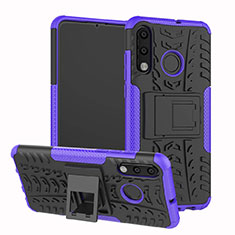 Coque Contour Silicone et Plastique Housse Etui Mat avec Support A04 pour Huawei P30 Lite New Edition Violet