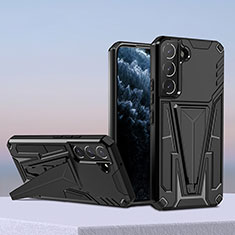 Coque Contour Silicone et Plastique Housse Etui Mat avec Support A04 pour Samsung Galaxy S21 Plus 5G Noir