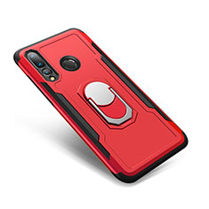 Coque Contour Silicone et Plastique Housse Etui Mat avec Support Bague Anneau A01 pour Huawei Nova 4 Rouge