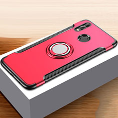 Coque Contour Silicone et Plastique Housse Etui Mat avec Support Bague Anneau pour Huawei Honor 10 Lite Rouge