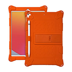 Coque Contour Silicone et Plastique Housse Etui Mat avec Support H01 pour Apple iPad Air 3 Orange