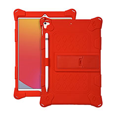 Coque Contour Silicone et Plastique Housse Etui Mat avec Support H01 pour Apple iPad Air 3 Rouge