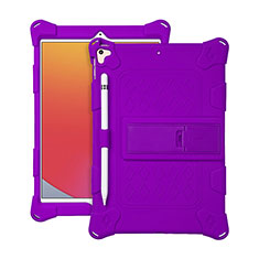 Coque Contour Silicone et Plastique Housse Etui Mat avec Support H01 pour Apple iPad Air 3 Violet