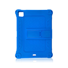 Coque Contour Silicone et Plastique Housse Etui Mat avec Support H01 pour Apple iPad Pro 11 (2020) Bleu