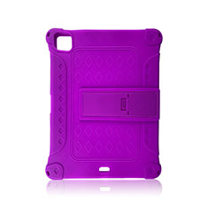 Coque Contour Silicone et Plastique Housse Etui Mat avec Support H01 pour Apple iPad Pro 11 (2020) Violet