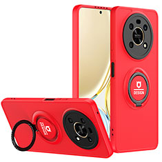 Coque Contour Silicone et Plastique Housse Etui Mat avec Support H01P pour Huawei Honor Magic4 Lite 4G Rouge et Noir