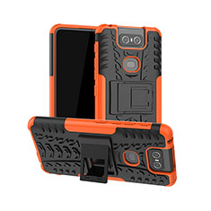 Coque Contour Silicone et Plastique Housse Etui Mat avec Support JX1 pour Asus Zenfone 6 ZS630KL Orange
