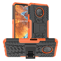 Coque Contour Silicone et Plastique Housse Etui Mat avec Support JX1 pour Nokia G300 5G Orange