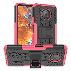 Coque Contour Silicone et Plastique Housse Etui Mat avec Support JX1 pour Nokia G300 5G Rose Rouge