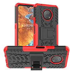 Coque Contour Silicone et Plastique Housse Etui Mat avec Support JX1 pour Nokia G300 5G Rouge