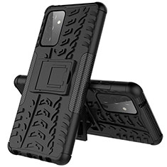 Coque Contour Silicone et Plastique Housse Etui Mat avec Support JX1 pour Samsung Galaxy A72 5G Noir