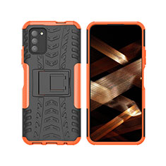 Coque Contour Silicone et Plastique Housse Etui Mat avec Support JX2 pour Nokia G100 Orange