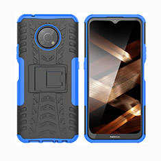 Coque Contour Silicone et Plastique Housse Etui Mat avec Support JX2 pour Nokia G300 5G Bleu