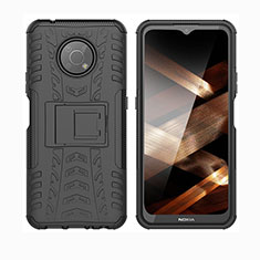 Coque Contour Silicone et Plastique Housse Etui Mat avec Support JX2 pour Nokia G300 5G Noir