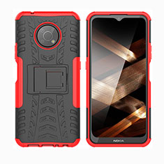 Coque Contour Silicone et Plastique Housse Etui Mat avec Support JX2 pour Nokia G300 5G Rouge