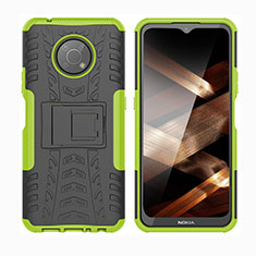 Coque Contour Silicone et Plastique Housse Etui Mat avec Support JX2 pour Nokia G300 5G Vert