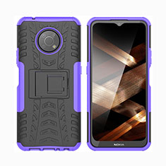 Coque Contour Silicone et Plastique Housse Etui Mat avec Support JX2 pour Nokia G300 5G Violet