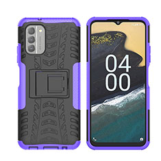 Coque Contour Silicone et Plastique Housse Etui Mat avec Support JX2 pour Nokia G400 5G Violet
