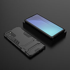 Coque Contour Silicone et Plastique Housse Etui Mat avec Support KC1 pour Samsung Galaxy Note 20 5G Noir