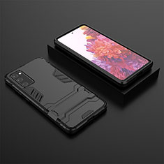 Coque Contour Silicone et Plastique Housse Etui Mat avec Support KC1 pour Samsung Galaxy S20 FE (2022) 5G Noir