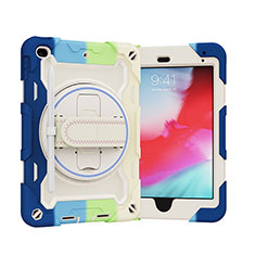 Coque Contour Silicone et Plastique Housse Etui Mat avec Support L01 pour Apple iPad Mini 4 Bleu Ciel