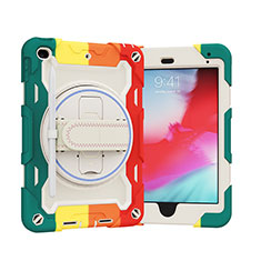 Coque Contour Silicone et Plastique Housse Etui Mat avec Support L01 pour Apple iPad Mini 4 Rouge