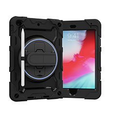 Coque Contour Silicone et Plastique Housse Etui Mat avec Support L01 pour Apple iPad Mini 5 (2019) Noir