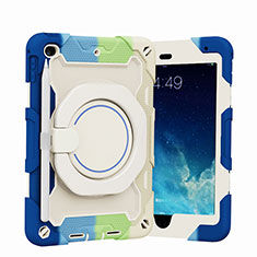 Coque Contour Silicone et Plastique Housse Etui Mat avec Support L02 pour Apple iPad Mini 5 (2019) Bleu Ciel