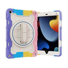 Coque Contour Silicone et Plastique Housse Etui Mat avec Support L03 pour Apple iPad 10.2 (2021) Violet