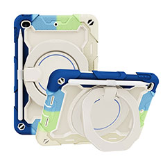 Coque Contour Silicone et Plastique Housse Etui Mat avec Support L03 pour Apple iPad Mini 5 (2019) Bleu Ciel