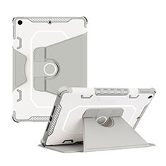 Coque Contour Silicone et Plastique Housse Etui Mat avec Support L04 pour Apple iPad 10.2 (2019) Gris